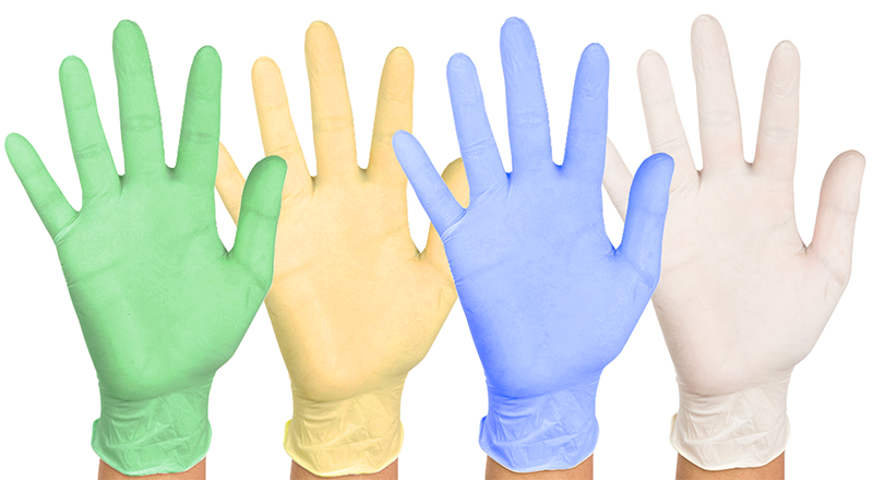Various colors of all purpose gloves